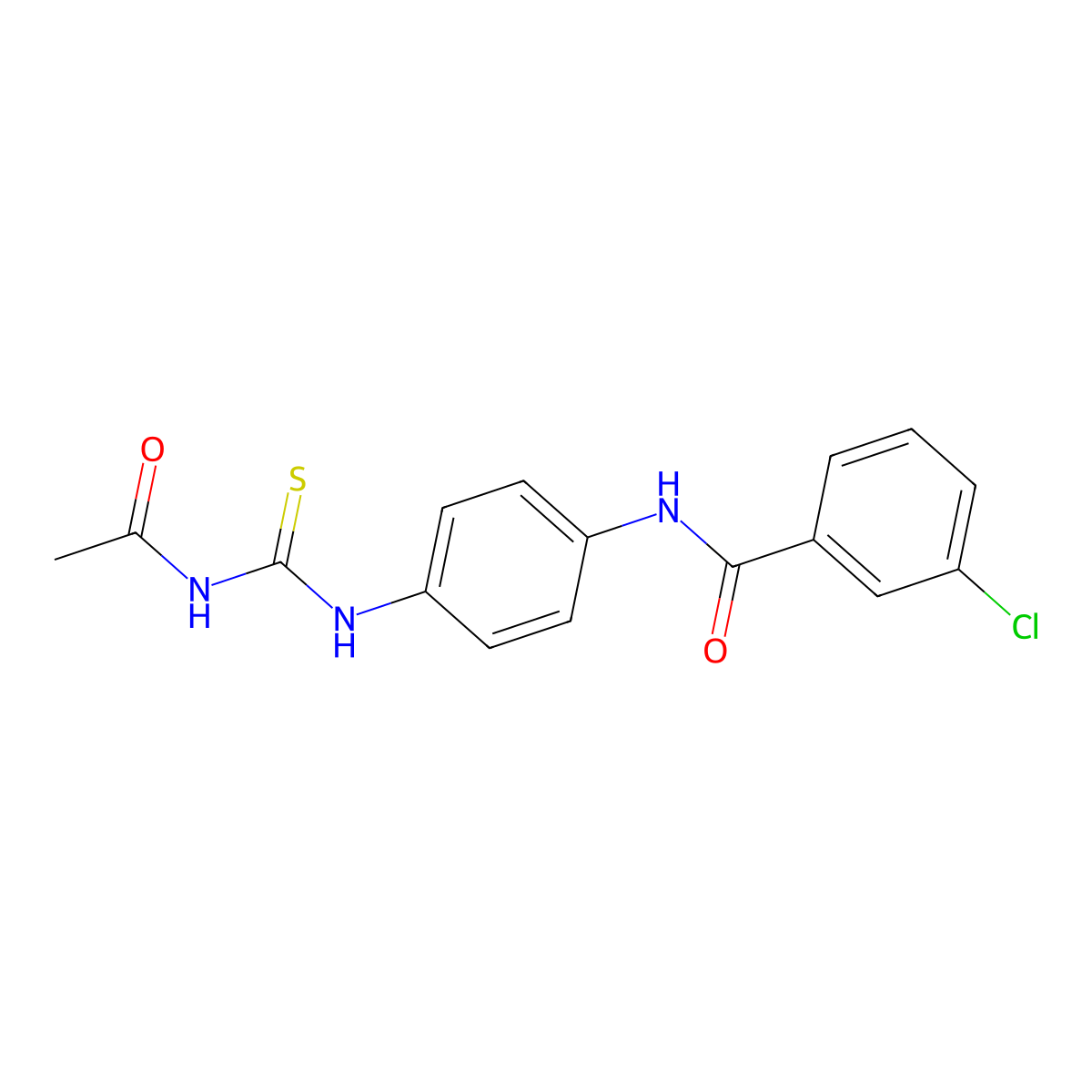 N-[4-(acetylcarbamothioylamino)phenyl]-3-chlorobenzamide molecular structure, CAS 535954-01-9