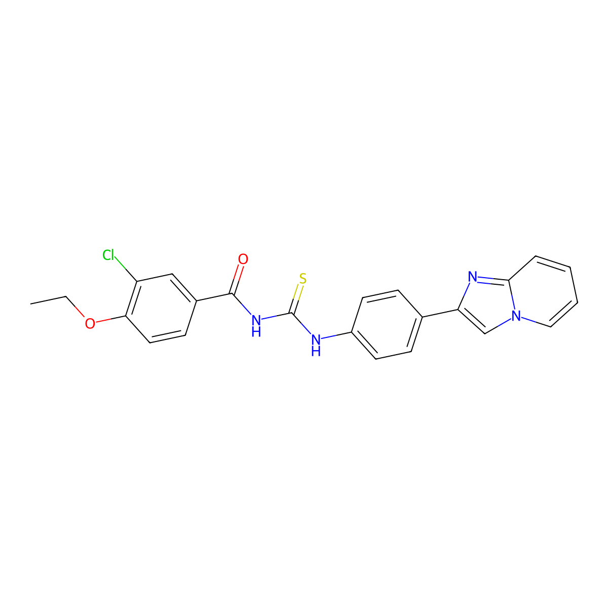 3-chloro-4-ethoxy-N-[(4-imidazo[1,2-a]pyridin-2-ylphenyl)carbamothioyl]benzamide molecular structure, CAS 535954-38-2