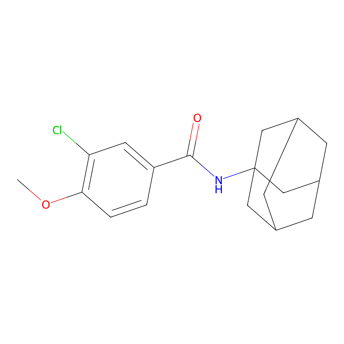 N-(1-adamantyl)-3-chloro-4-methoxybenzamide molecular structure, CAS 535954-88-2