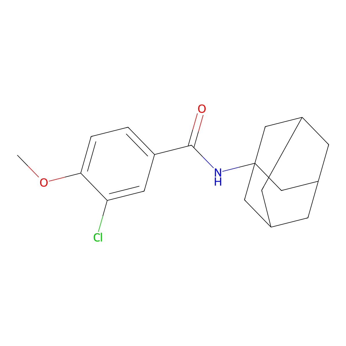 N-(1-adamantyl)-3-chloro-4-methoxybenzamide molecular structure, CAS 535954-88-2