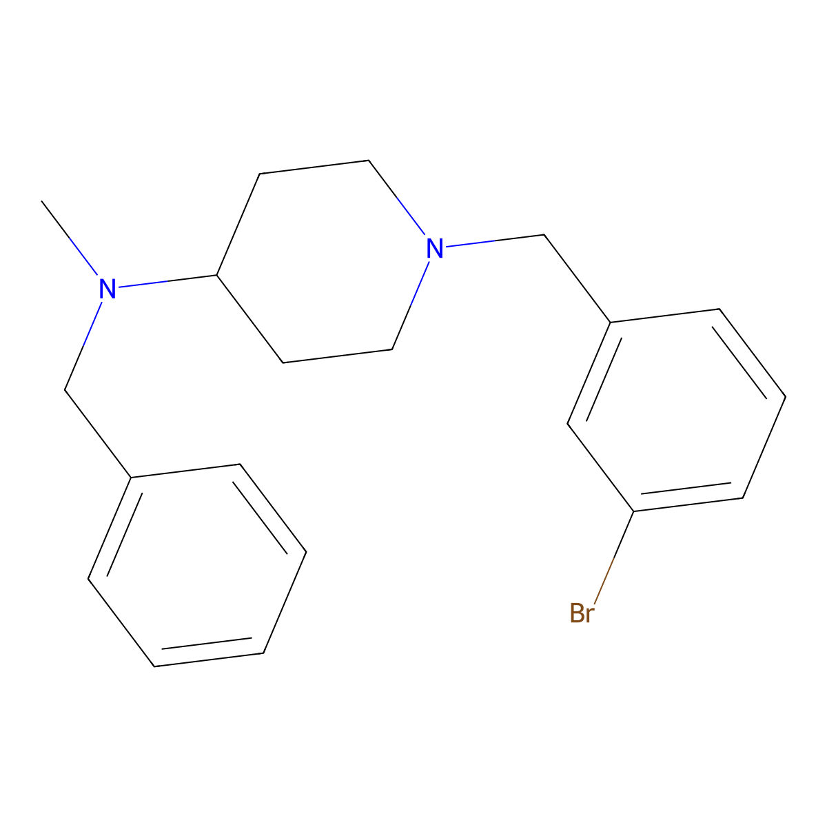 N-benzyl-1-[(3-bromophenyl)methyl]-N-methylpiperidin-4-amine molecular structure, CAS 535955-76-1