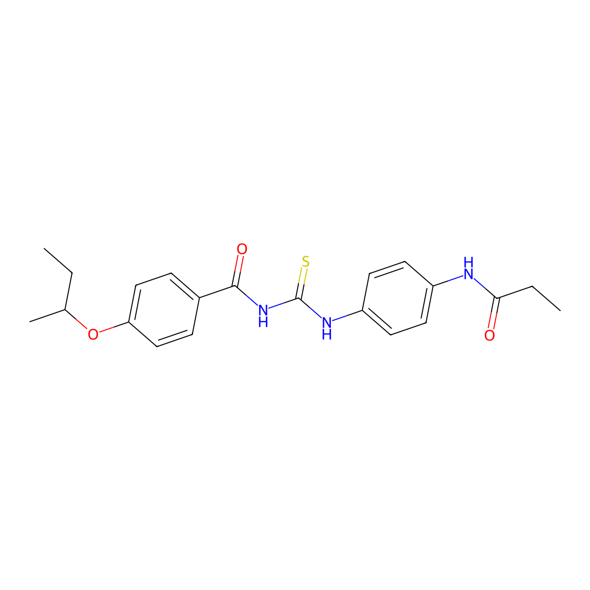 4-butan-2-yloxy-N-[[4-(propanoylamino)phenyl]carbamothioyl]benzamide molecular structure, CAS 535956-37-7