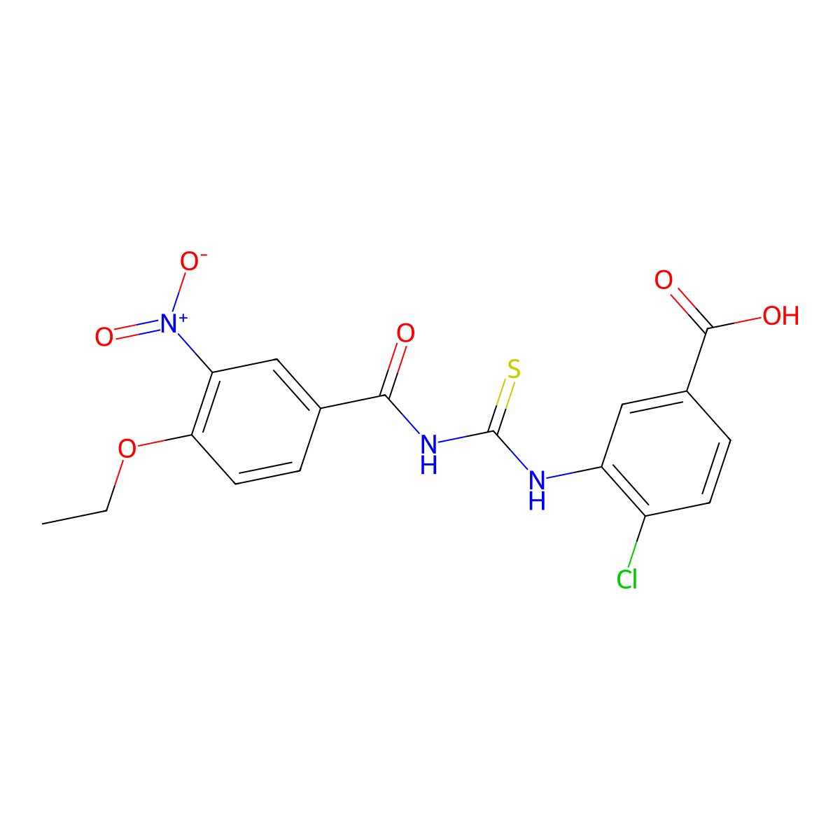 4-Chloro-3-[(4-ethoxy-3-nitrobenzoyl)carbamothioylamino]benzoic acid molecular structure, CAS 535956-92-4