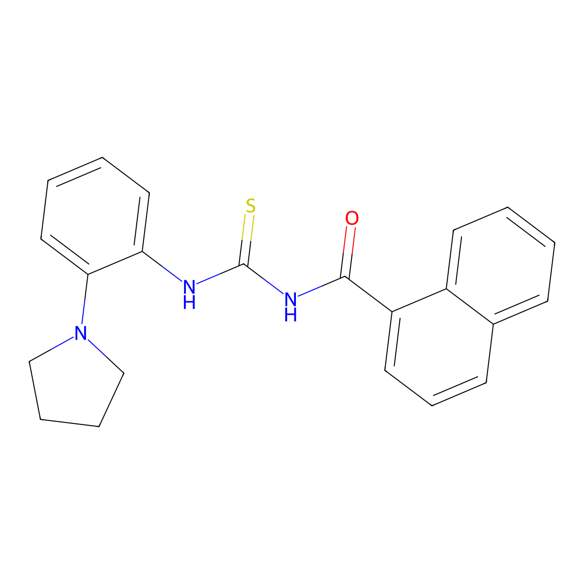 N-[(2-pyrrolidin-1-ylphenyl)carbamothioyl]naphthalene-1-carboxamide molecular structure, CAS 535958-07-7
