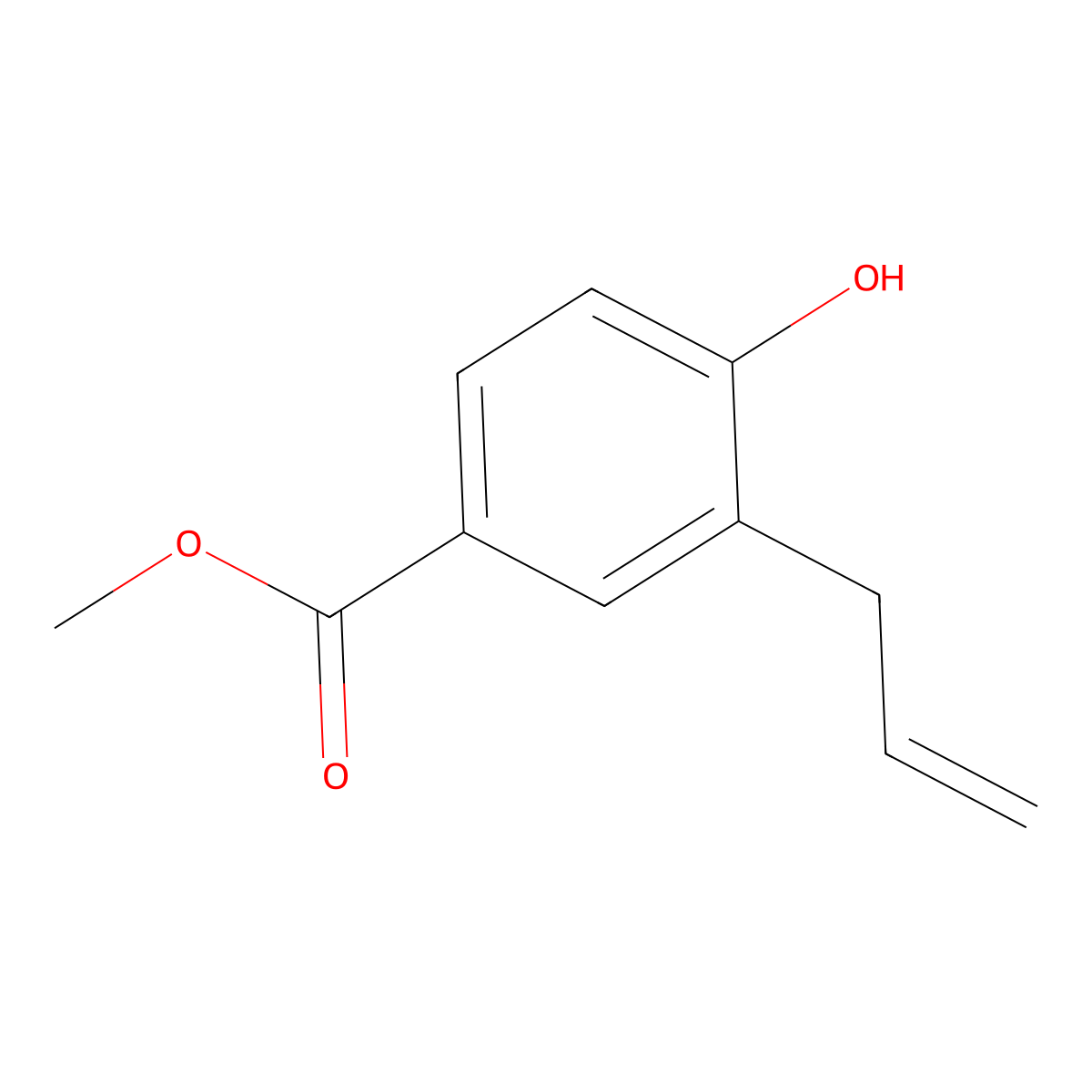 Methyl 3-allyl-4-hydroxybenzoate molecular structure, CAS 53596-60-4