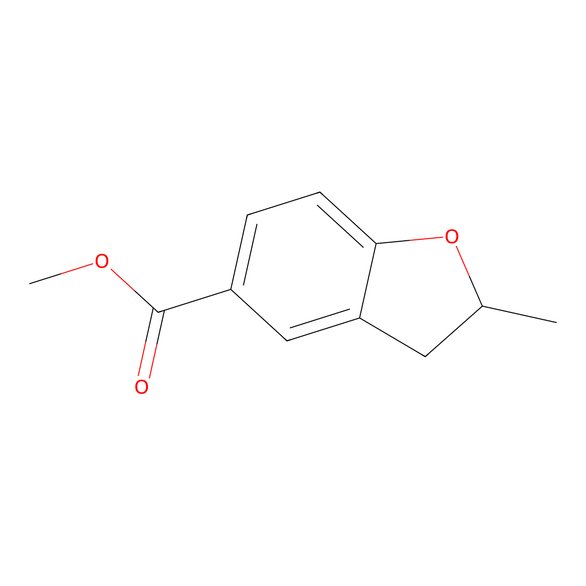 Methyl 2-methyl-2,3-dihydro-1-benzofuran-5-carboxylate molecular structure, CAS 53596-64-8