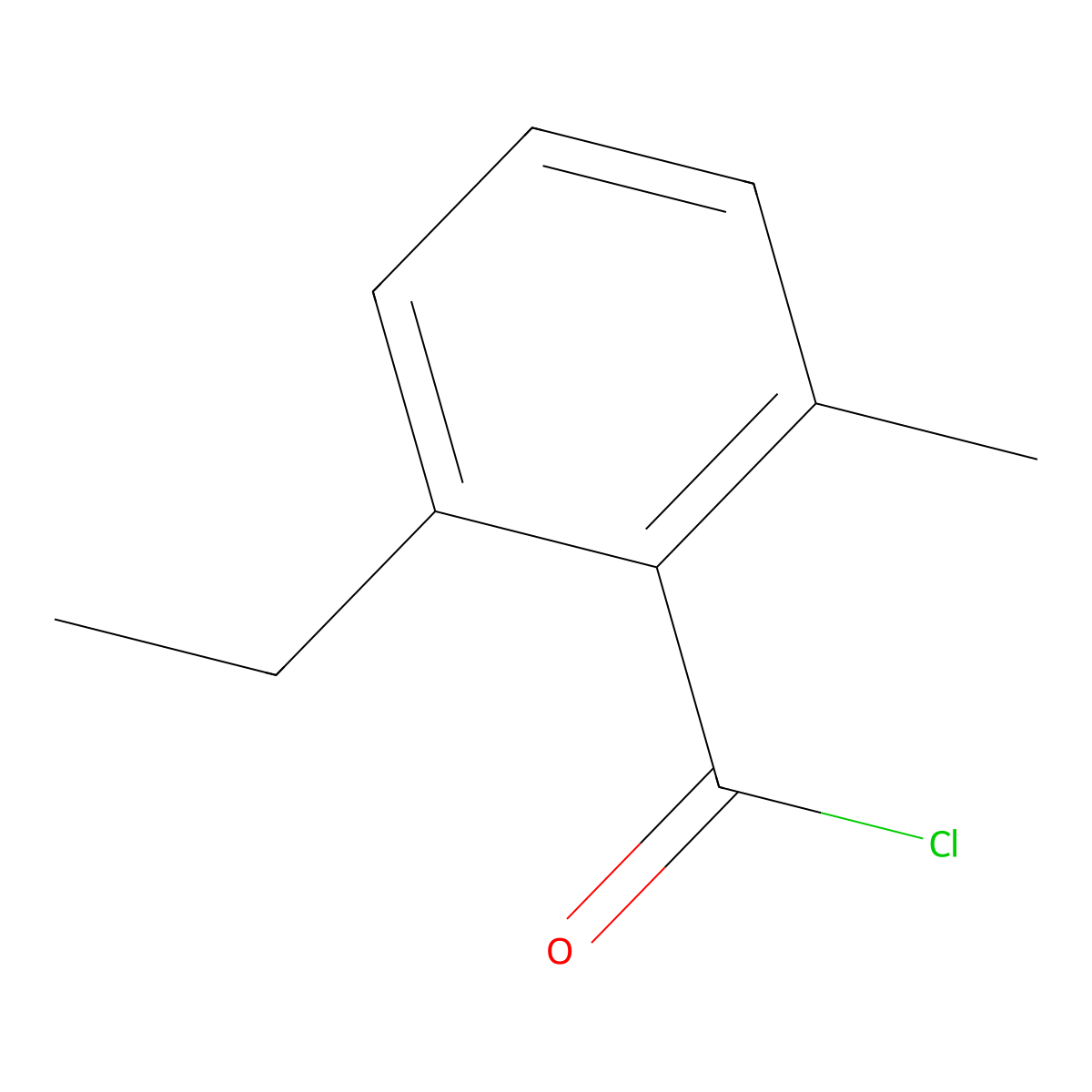 2-Ethyl-6-methylbenzoyl chloride molecular structure, CAS 535961-68-3