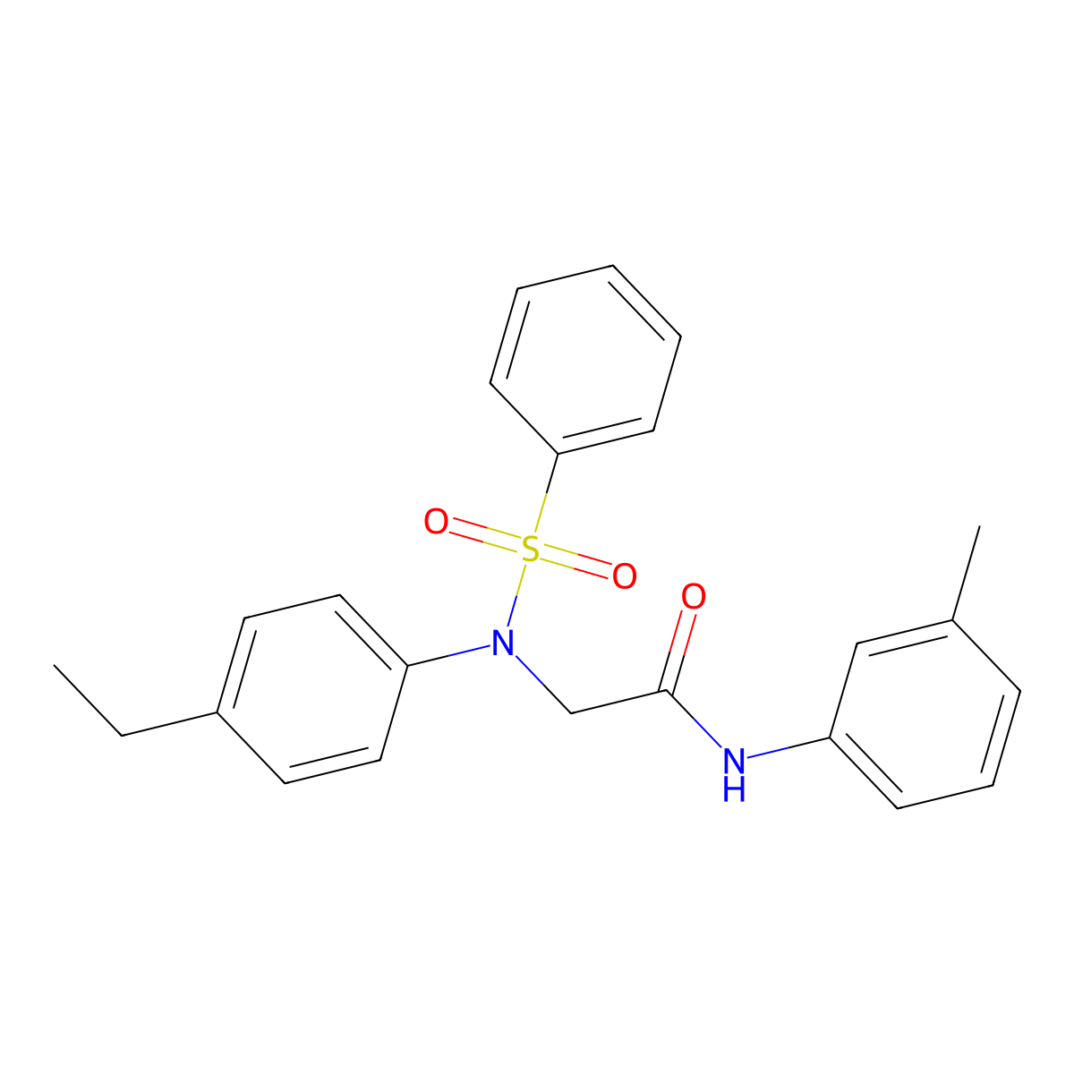 2-[N-(benzenesulfonyl)-4-ethylanilino]-N-(3-methylphenyl)acetamide molecular structure, CAS 535963-52-1