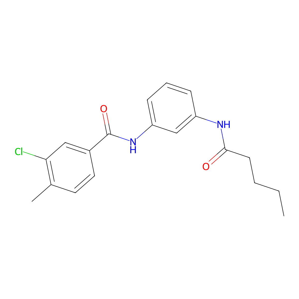 3-chloro-4-methyl-N-[3-(pentanoylamino)phenyl]benzamide molecular structure, CAS 535964-23-9