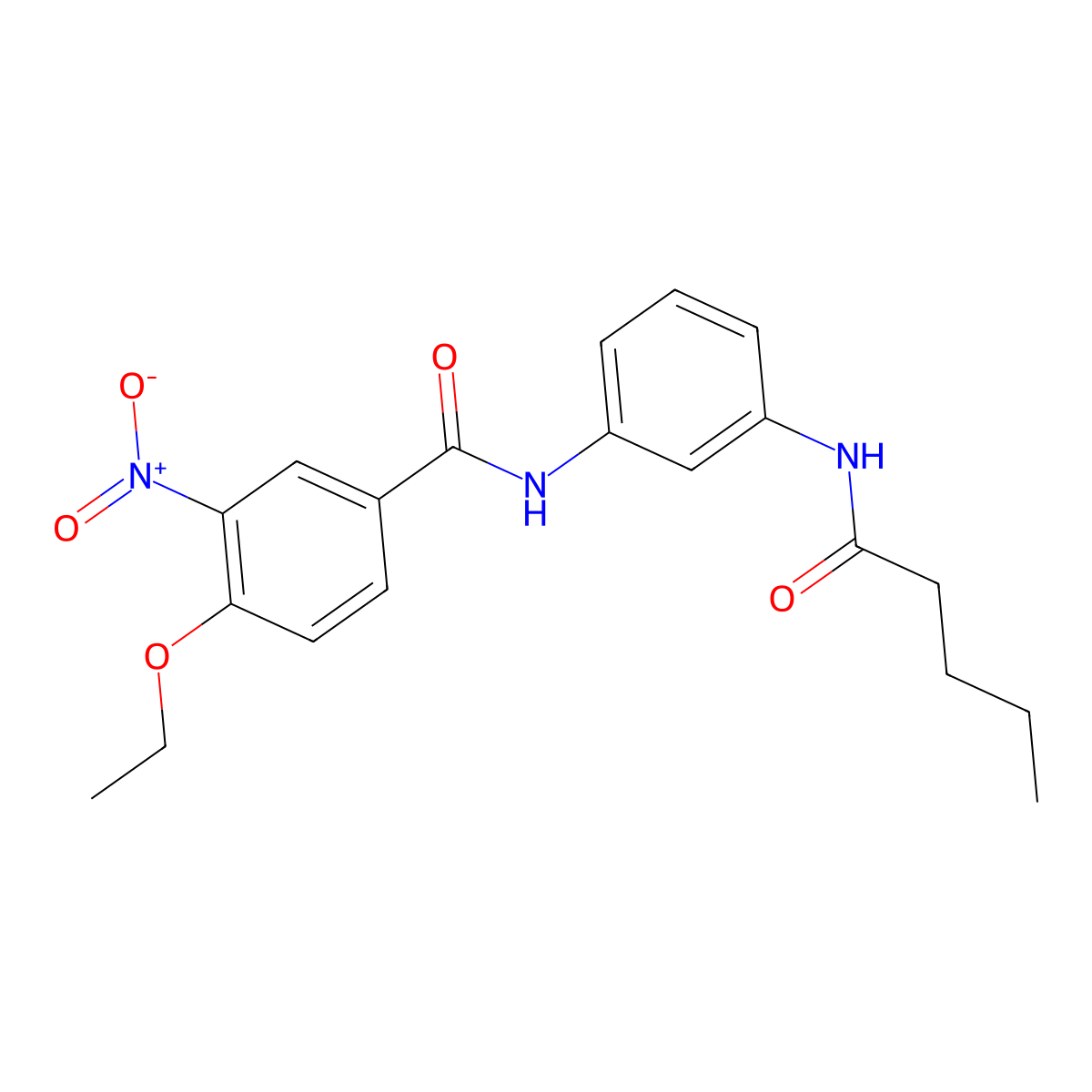 4-ethoxy-3-nitro-N-[3-(pentanoylamino)phenyl]benzamide molecular structure, CAS 535966-14-4