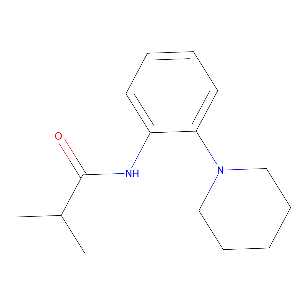 2-methyl-N-(2-piperidin-1-ylphenyl)propanamide molecular structure, CAS 535966-52-0