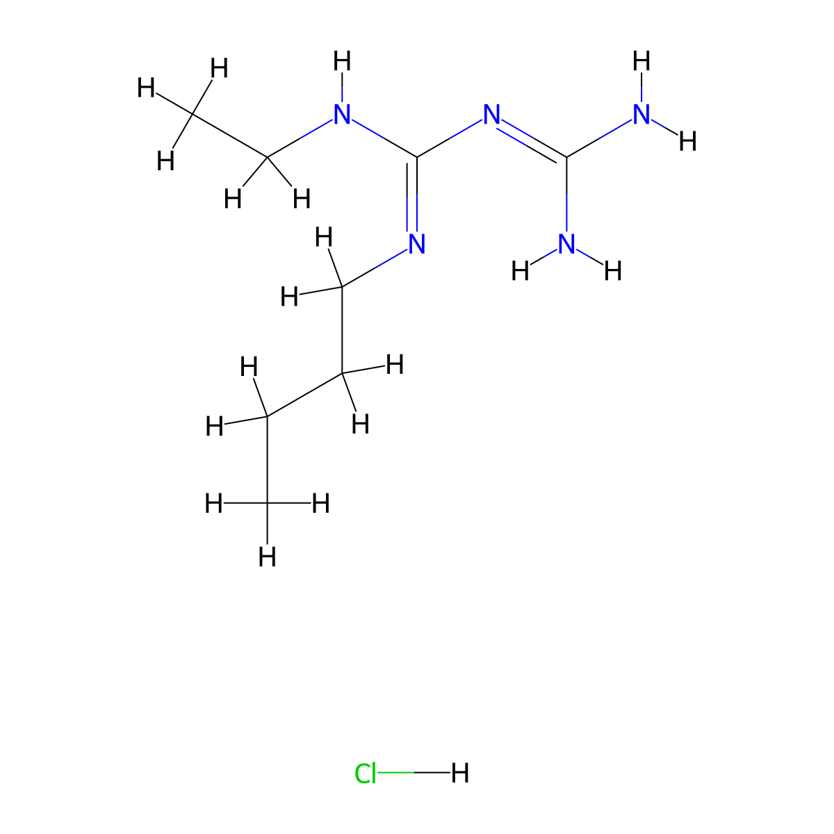 Etoformin Hydrochloride molecular structure, CAS 53597-26-5