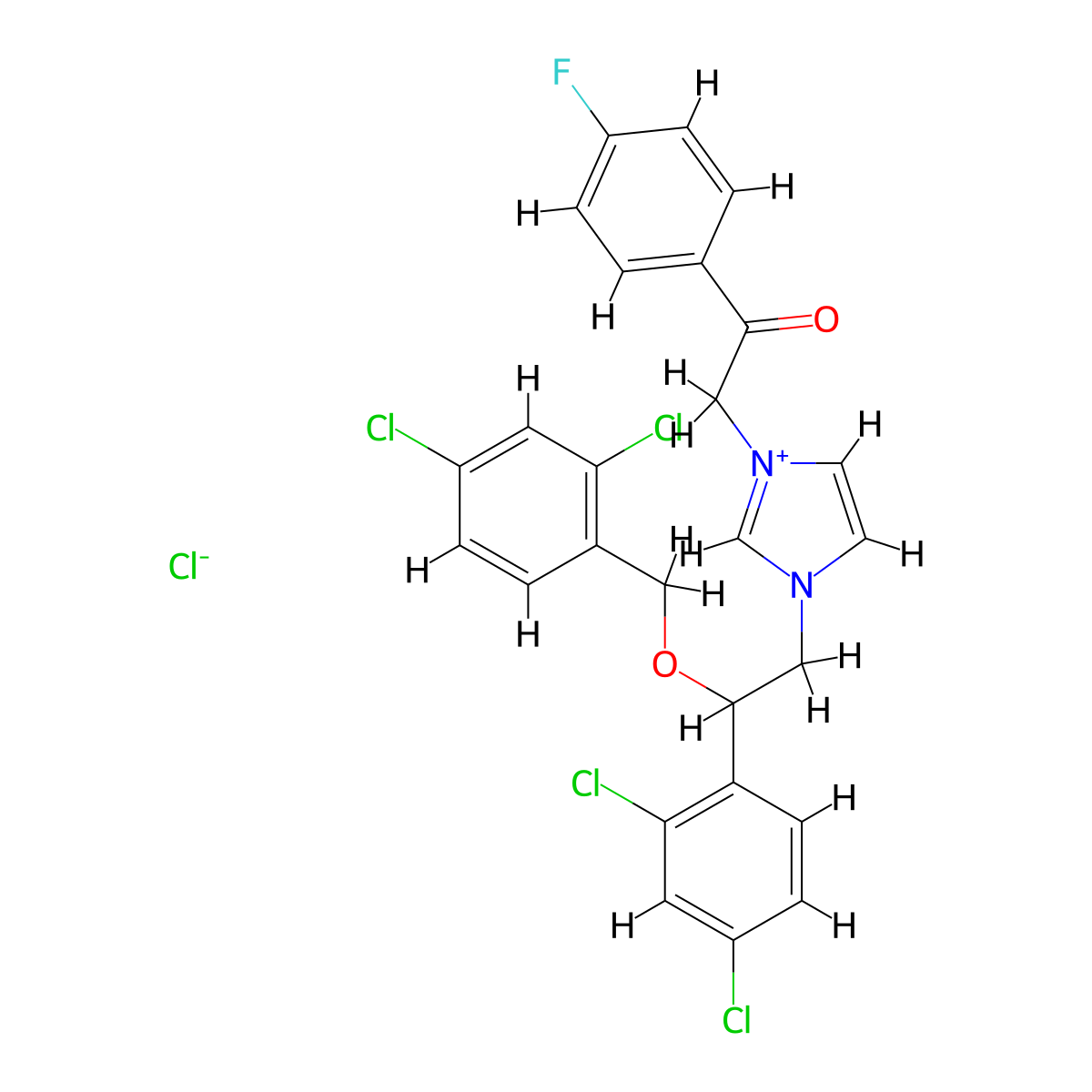 Fludazonium chloride molecular structure, CAS 53597-28-7