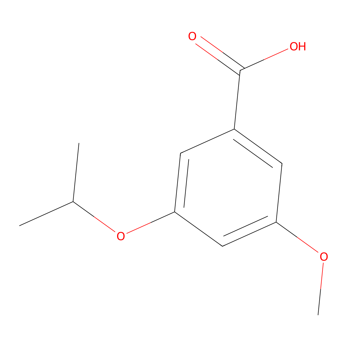 3-Isopropoxy-5-methoxybenzoic acid molecular structure, CAS 535972-88-4