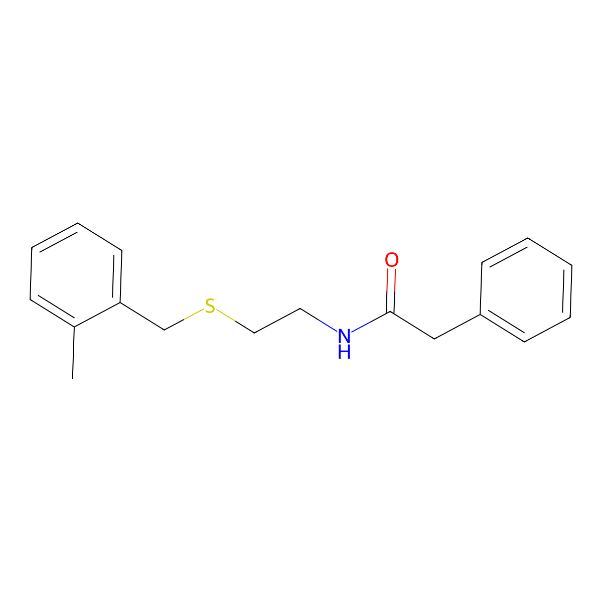 N-[2-[(2-methylphenyl)methylsulfanyl]ethyl]-2-phenylacetamide molecular structure, CAS 535976-25-1