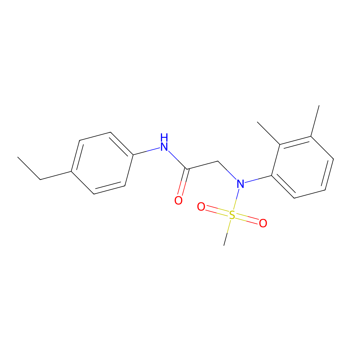 2-(2,3-dimethyl-N-methylsulfonylanilino)-N-(4-ethylphenyl)acetamide molecular structure, CAS 535976-83-1