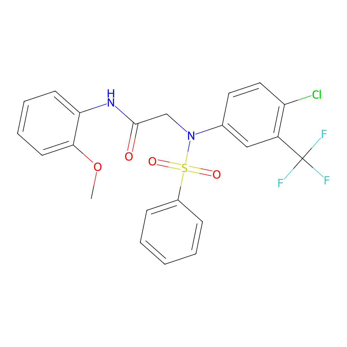 2-[N-(benzenesulfonyl)-4-chloro-3-(trifluoromethyl)anilino]-N-(2-methoxyphenyl)acetamide molecular structure, CAS 535978-17-7