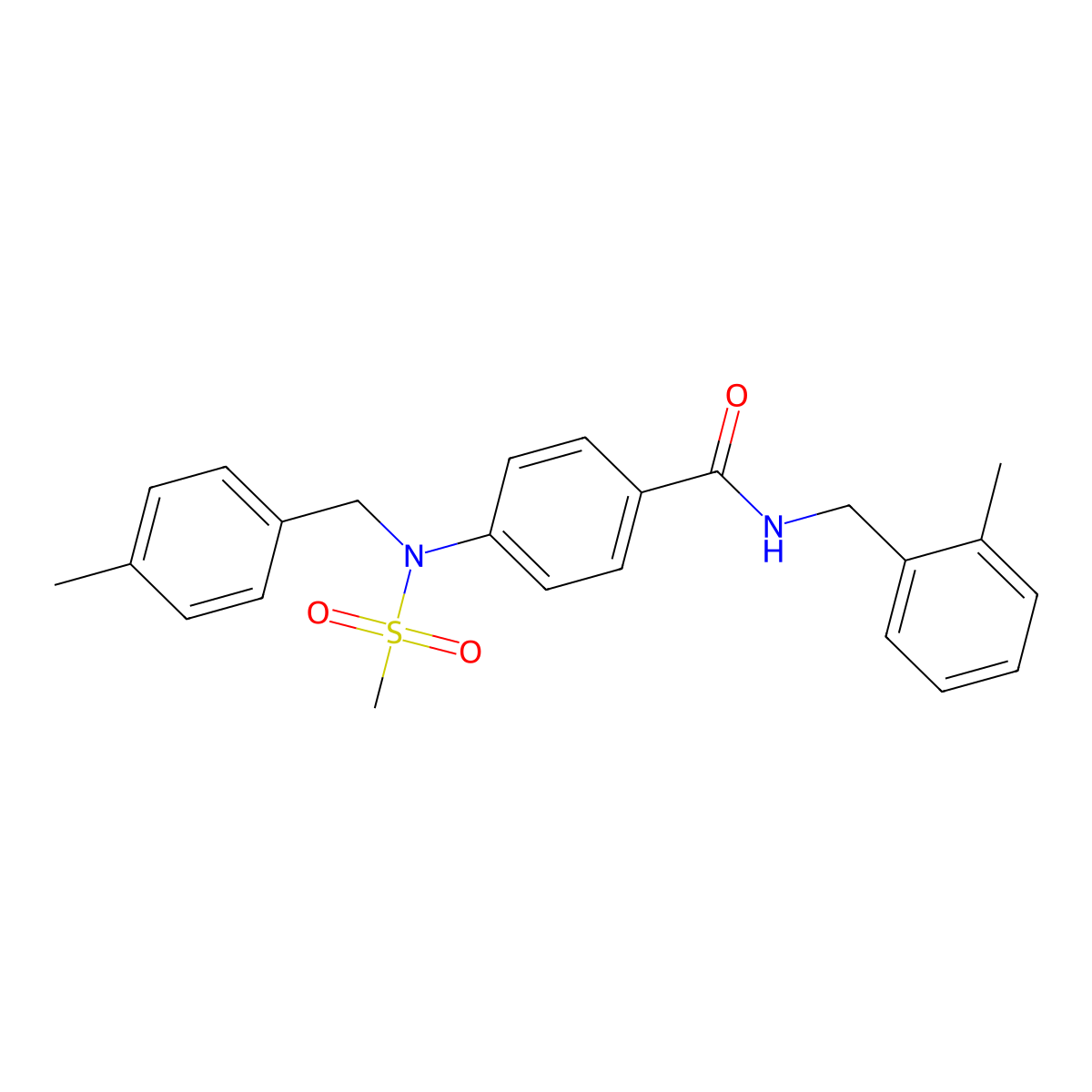 N-[(2-methylphenyl)methyl]-4-[(4-methylphenyl)methyl-methylsulfonylamino]benzamide molecular structure, CAS 535978-36-0