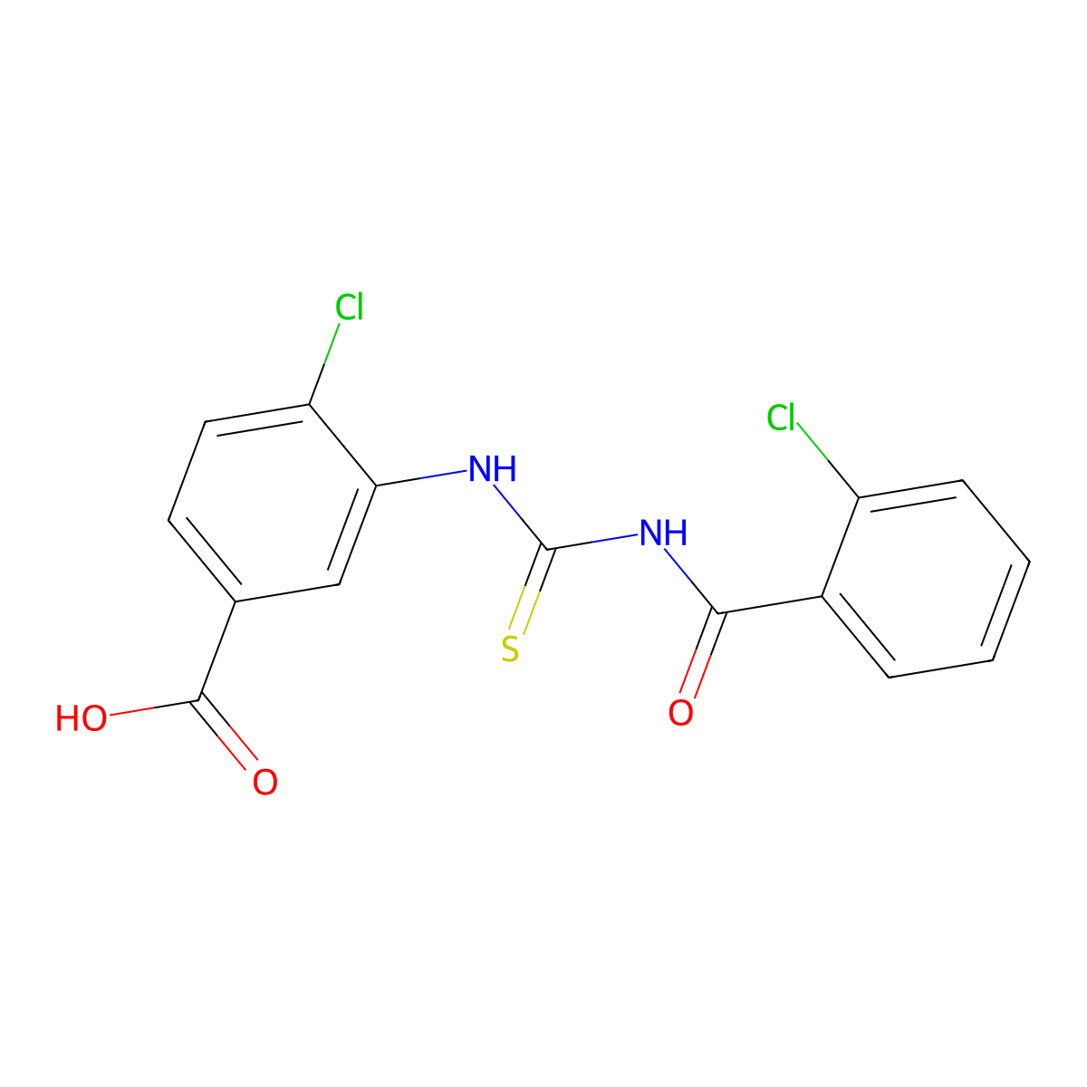 4-Chloro-3-({[(2-chlorophenyl)carbonyl]carbamothioyl}amino)benzoic acid molecular structure, CAS 535978-55-3