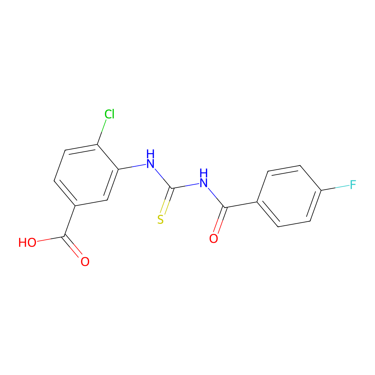 4-Chloro-3-[(4-fluorobenzoyl)carbamothioylamino]benzoic acid molecular structure, CAS 535979-90-9