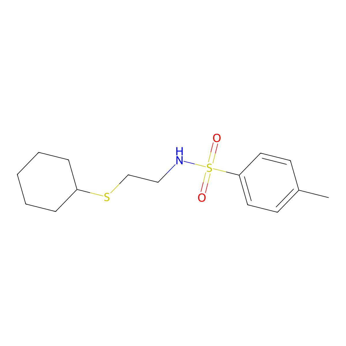 N-[2-(cyclohexylsulfanyl)ethyl]-4-methylbenzenesulfonamide molecular structure, CAS 535980-23-5