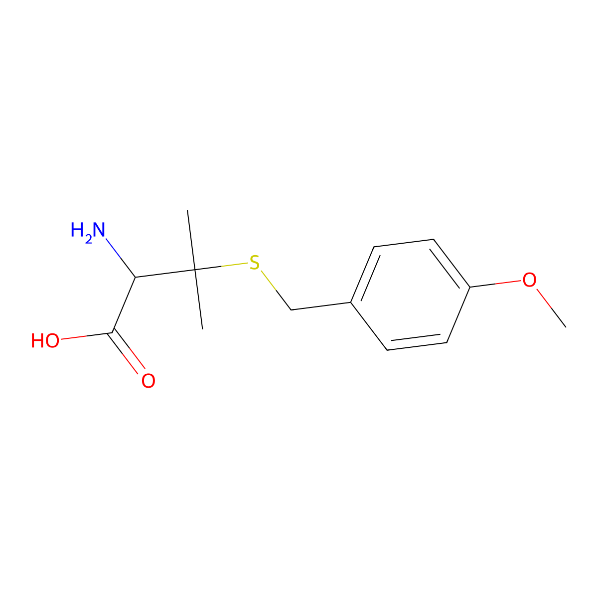 H-beta,beta-Dimethyl-D-cys(pmeobzl)-OH molecular structure, CAS 53599-14-7