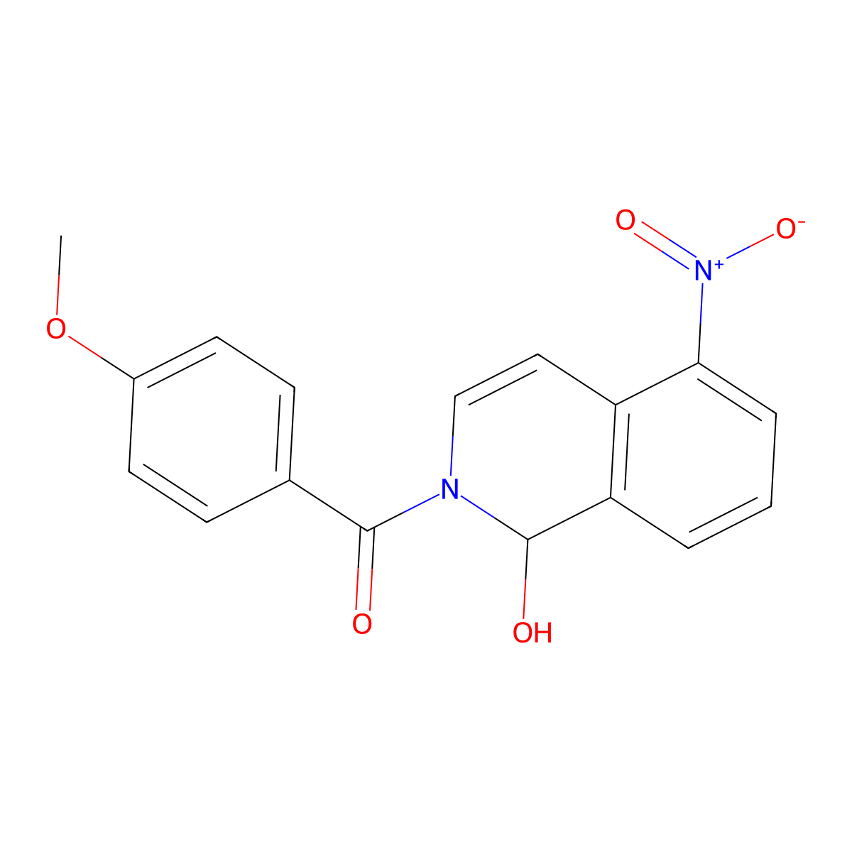 (1-Hydroxy-5-nitroisoquinolin-2(1H)-yl)(4-methoxyphenyl)methanone molecular structure, CAS 53599-70-5