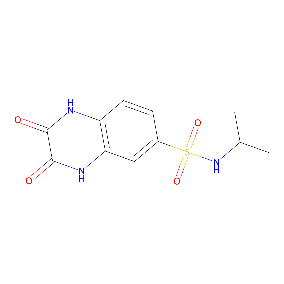 2,3-dioxo-N-propan-2-yl-1,4-dihydroquinoxaline-6-sulfonamide molecular structure, CAS 535990-93-3