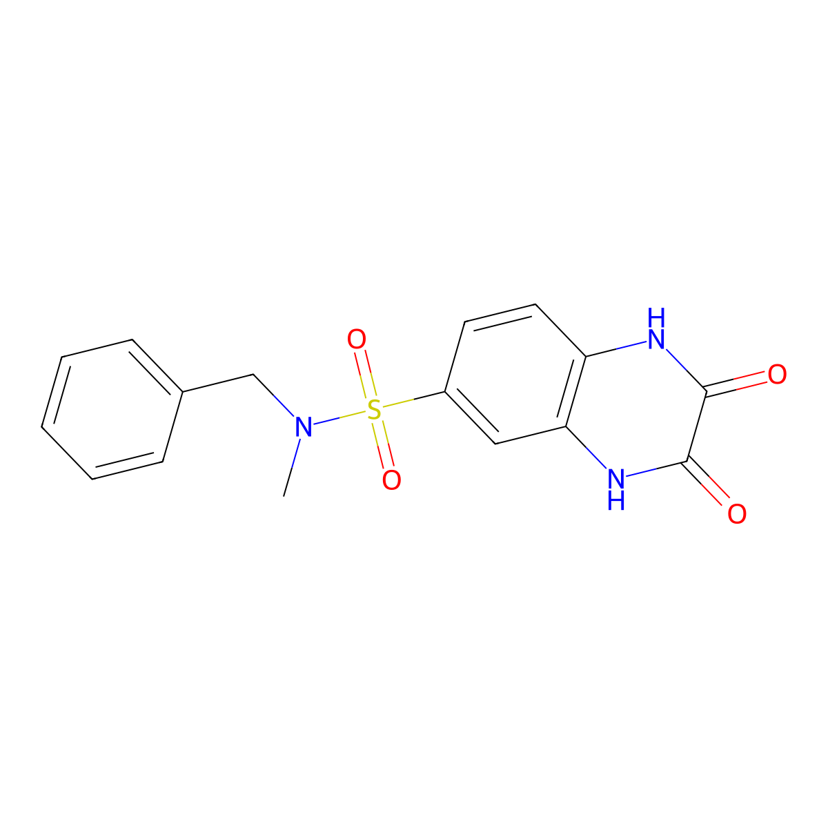 N-benzyl-N-methyl-2,3-dioxo-1,4-dihydroquinoxaline-6-sulfonamide molecular structure, CAS 535991-33-4