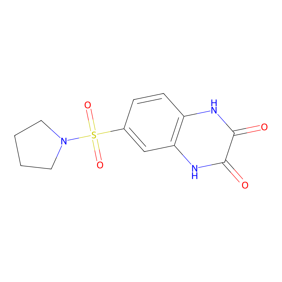 6-Pyrrolidin-1-ylsulfonyl-1,4-dihydroquinoxaline-2,3-dione molecular structure, CAS 535991-41-4