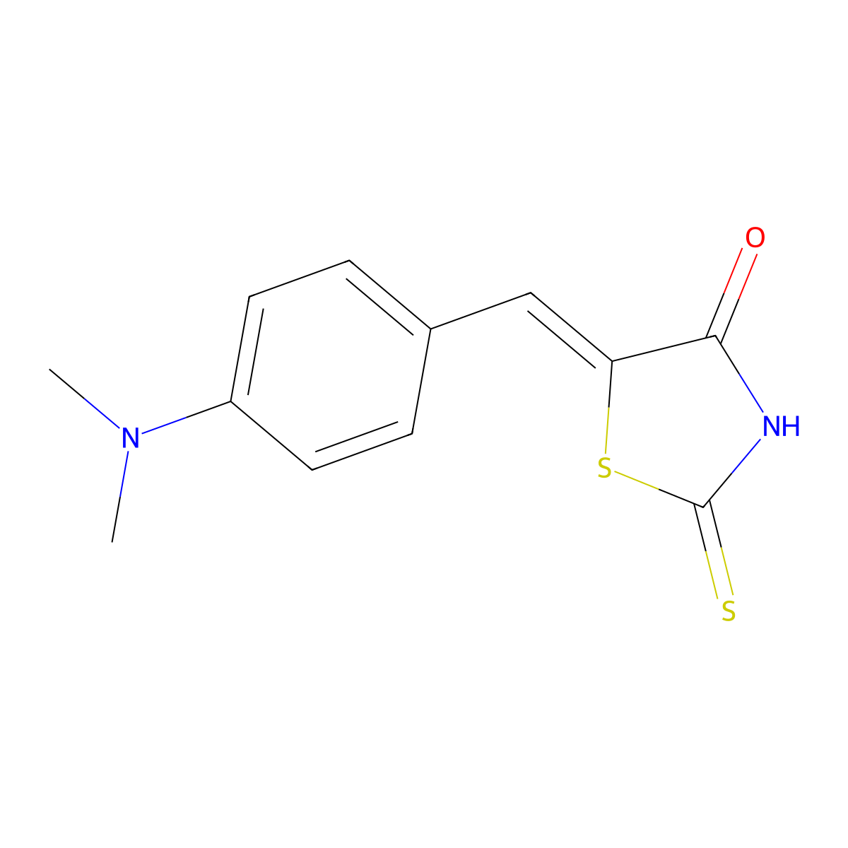 p-Dimethylaminobenzalrhodanine molecular structure, CAS 536-17-4