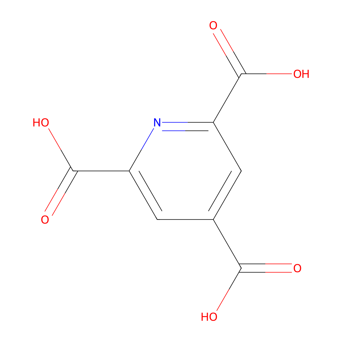 Pyridine-2,4,6-tricarboxylic acid molecular structure, CAS 536-20-9