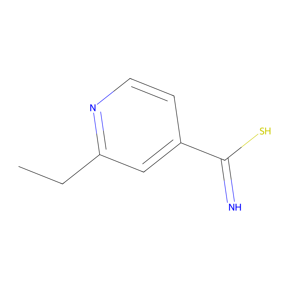 2-ethylpyridine-4-carboximidothioic acid molecular structure, CAS 536-33-4