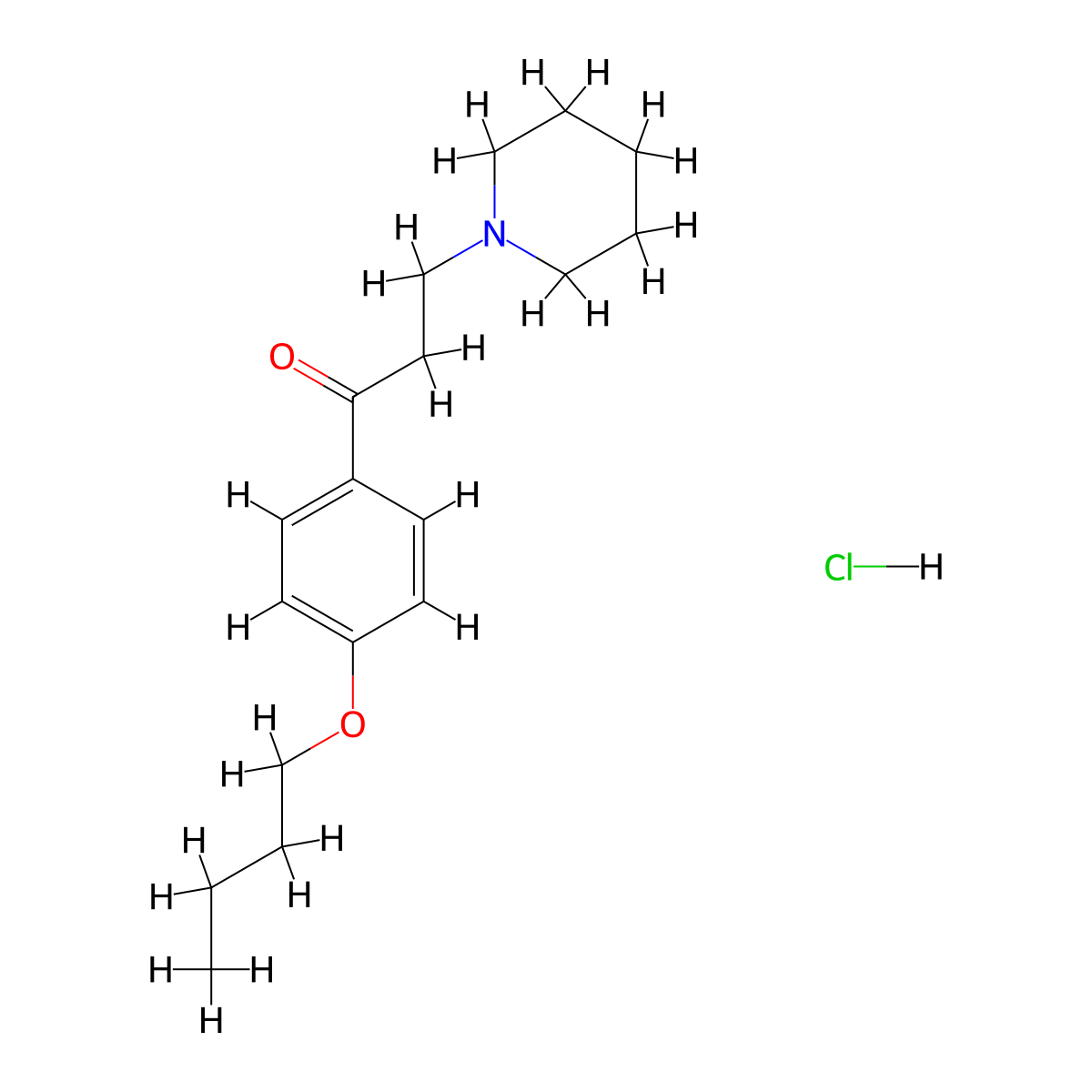 Dyclonine Hydrochloride molecular structure, CAS 536-43-6