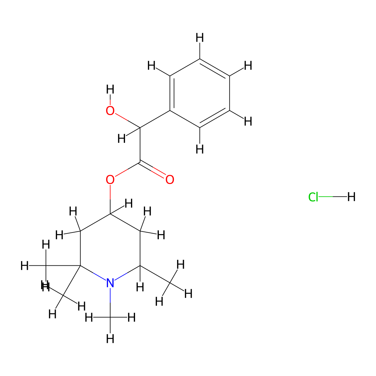 Eucatropine hydrochloride molecular structure, CAS 536-93-6