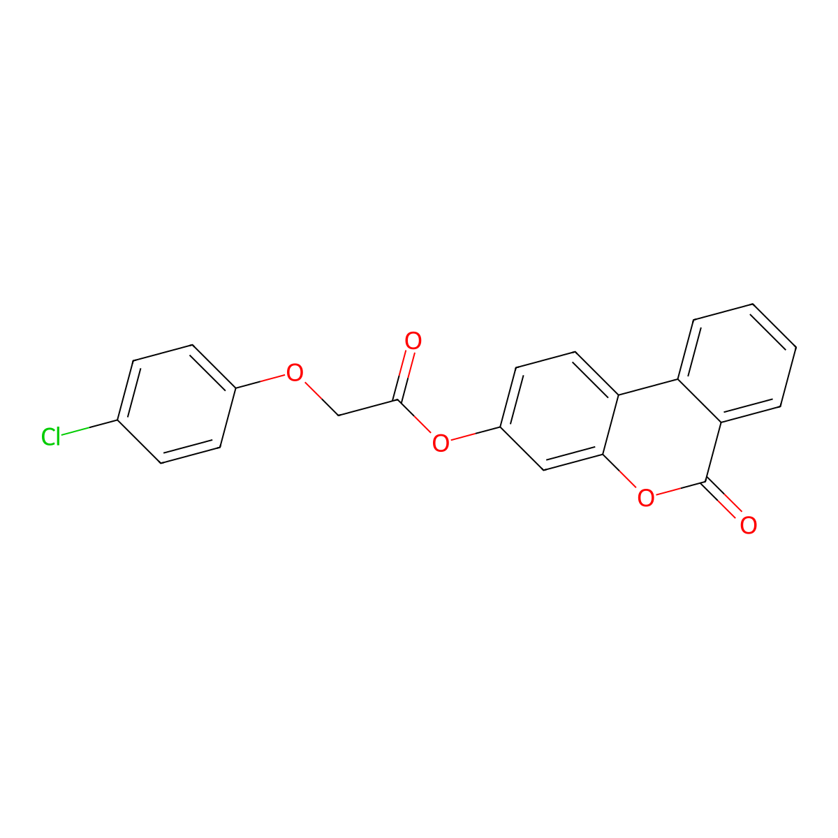 (6-Oxobenzo[c]chromen-3-yl) 2-(4-chlorophenoxy)acetate molecular structure, CAS 5360-03-2