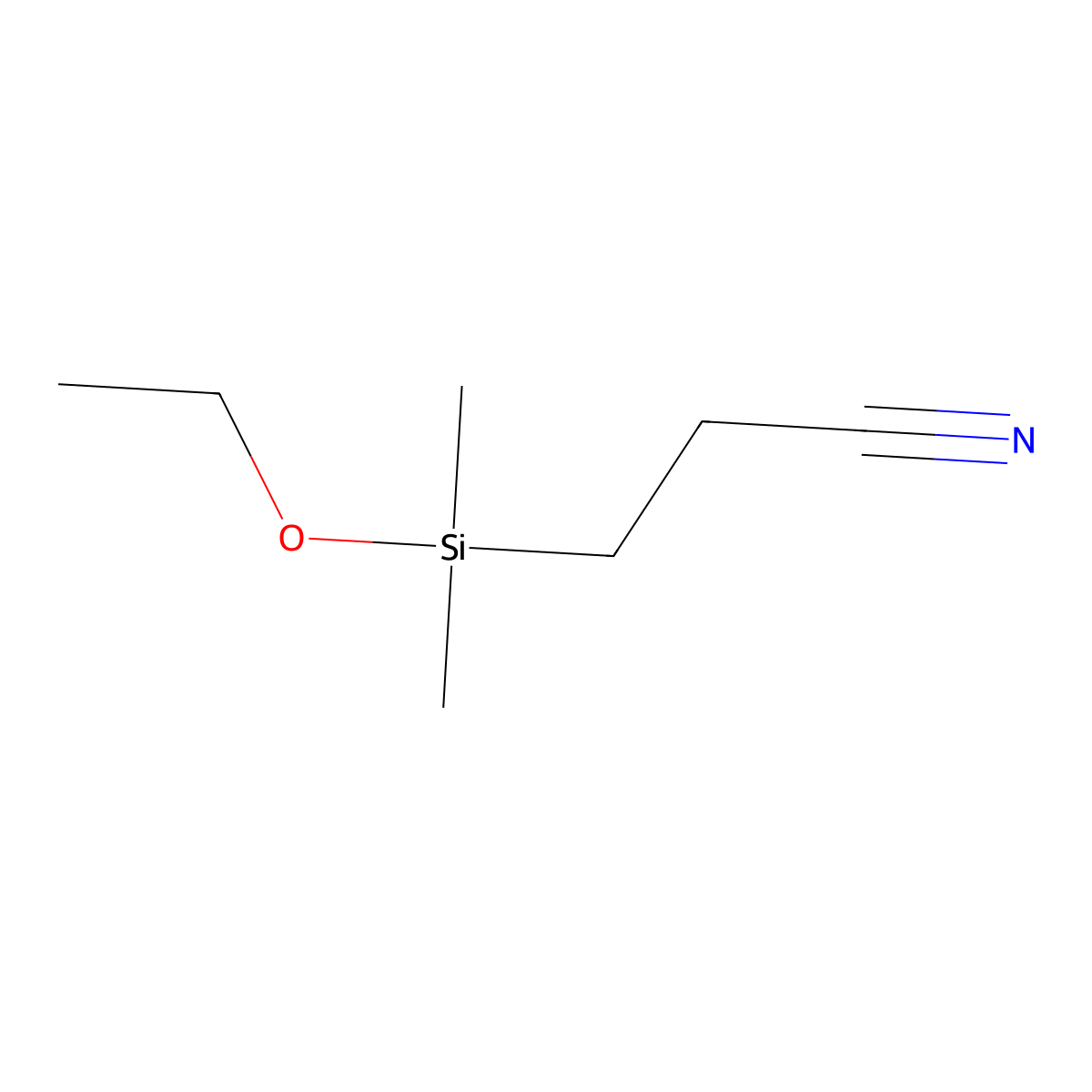 3-(Ethoxydimethylsilyl)propiononitrile molecular structure, CAS 5360-07-6