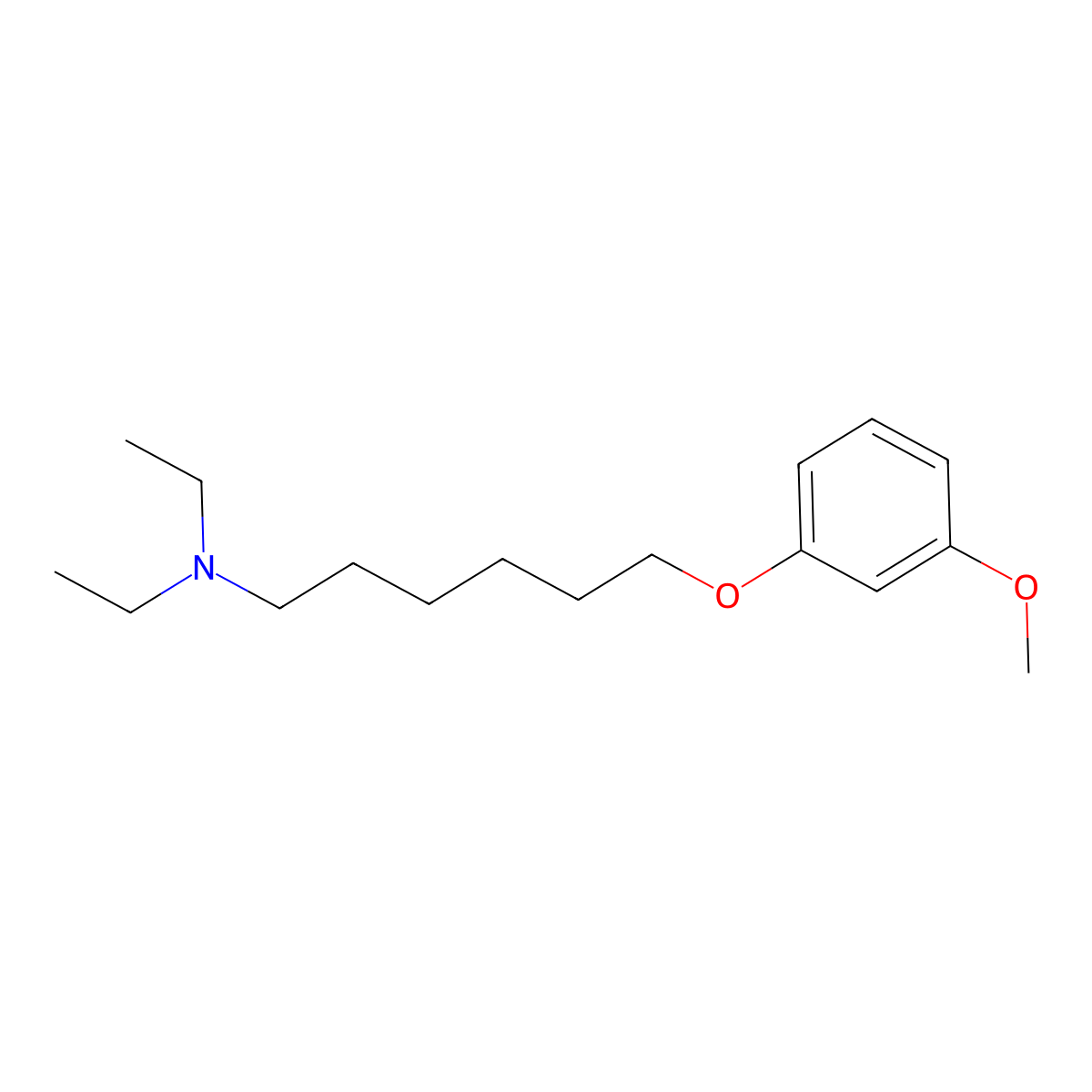 N,N-diethyl-6-(3-methoxyphenoxy)hexan-1-amine molecular structure, CAS 5360-48-5