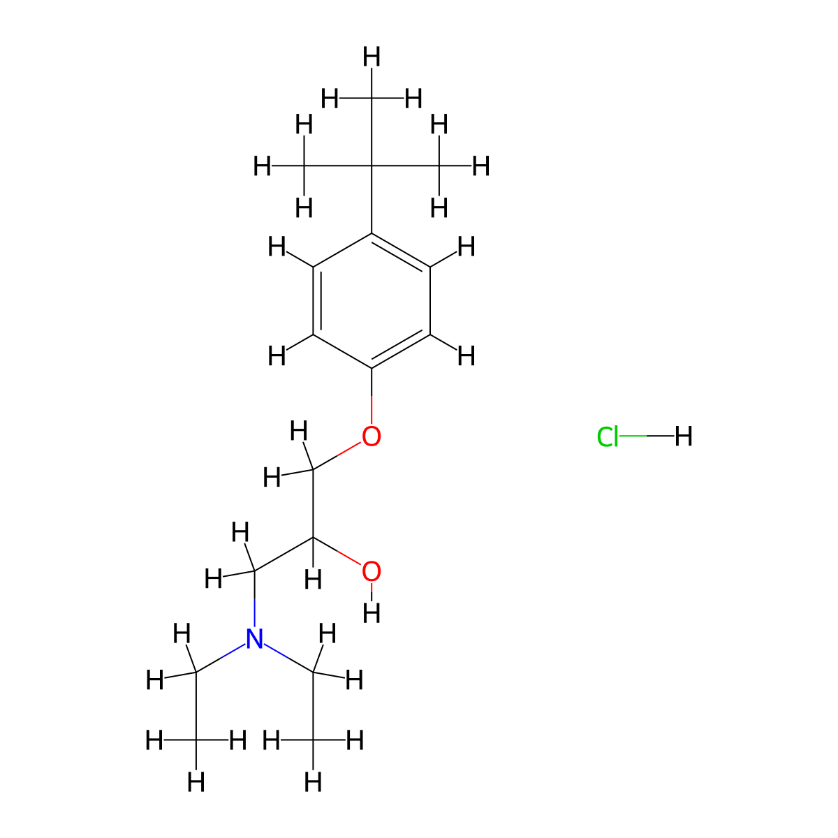 1-(4-Tert-butylphenoxy)-3-(diethylamino)propan-2-ol hydrochloride molecular structure, CAS 5360-56-5