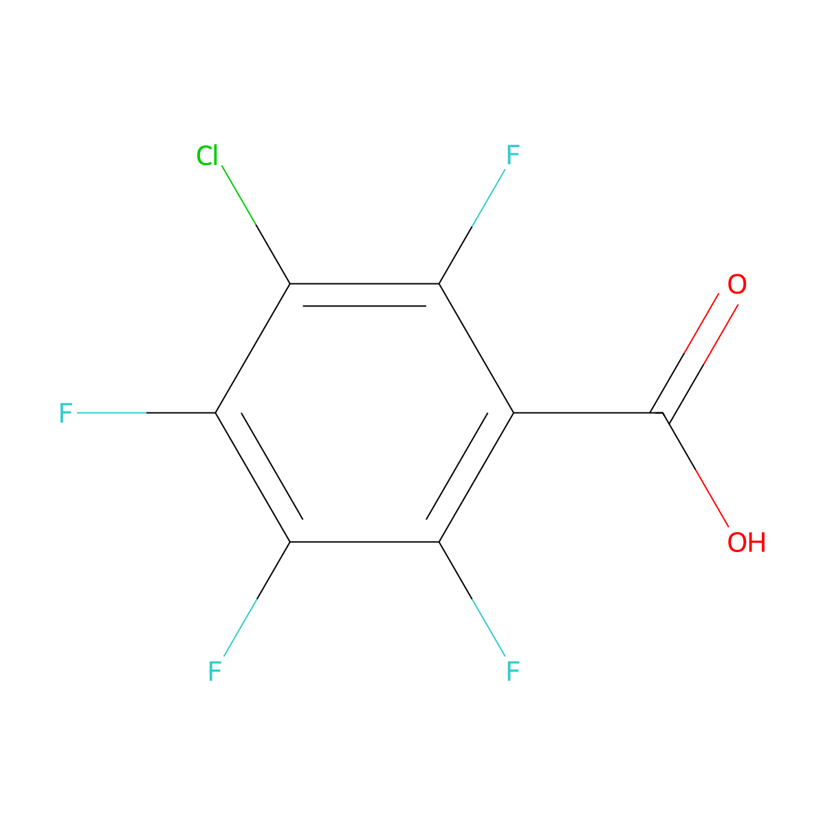 3-Chloro-2,4,5,6-tetrafluorobenzoic acid molecular structure, CAS 5360-81-6