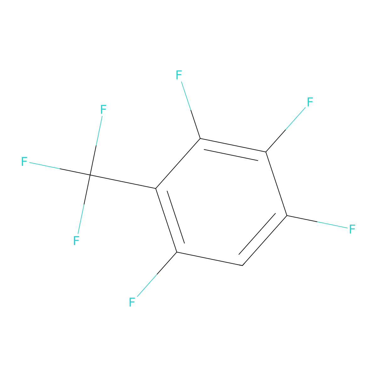 2,3,4,6-Tetrafluorobenzotrifluoride molecular structure, CAS 5360-82-7