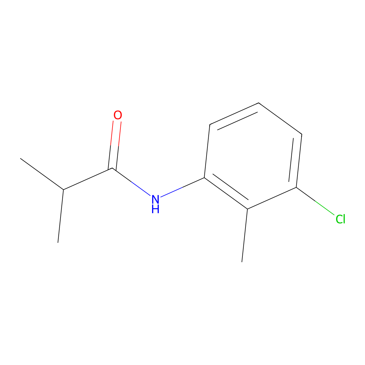 N-(3-chloro-2-methylphenyl)-2-methylpropanamide molecular structure, CAS 5360-97-4