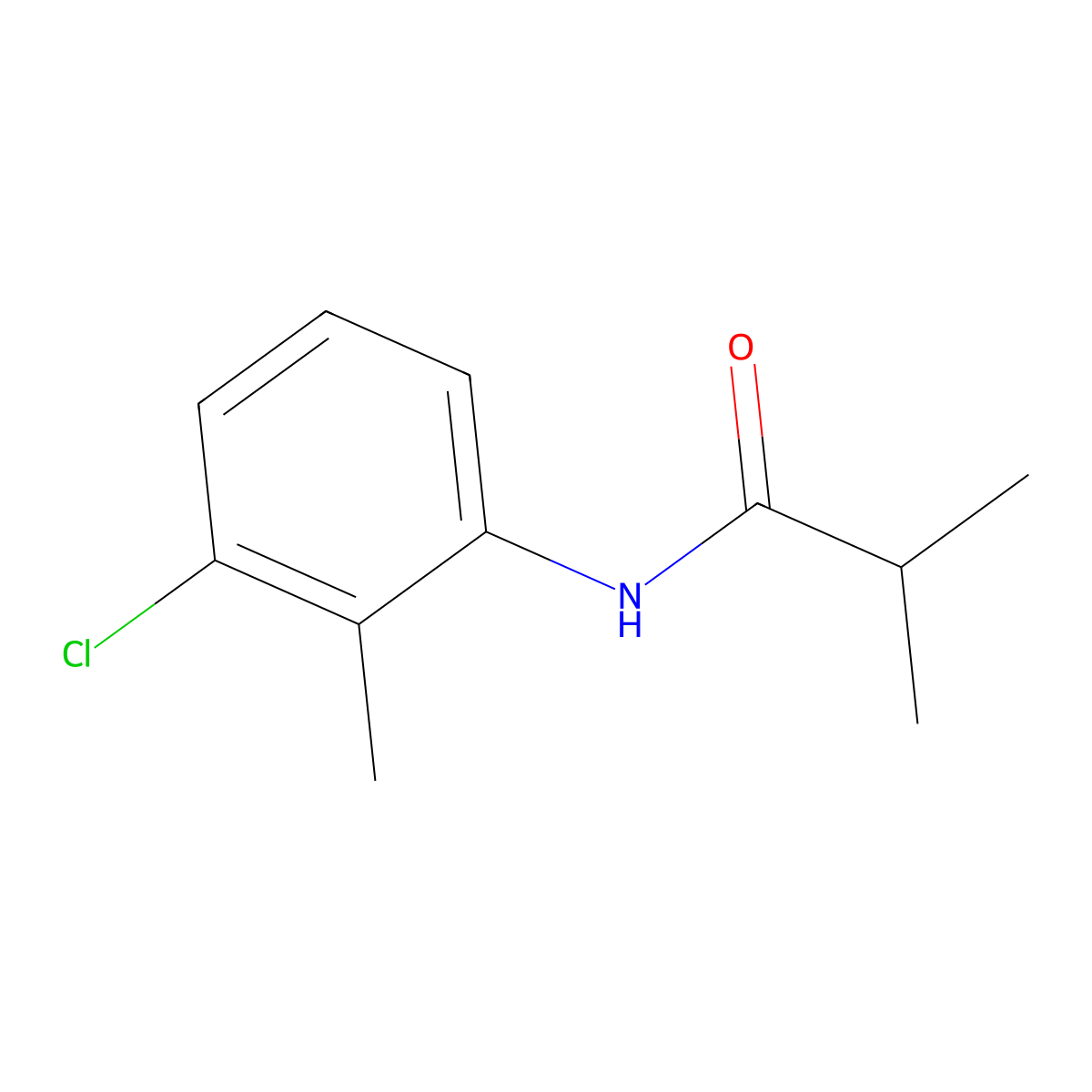 N-(3-chloro-2-methylphenyl)-2-methylpropanamide molecular structure, CAS 5360-97-4