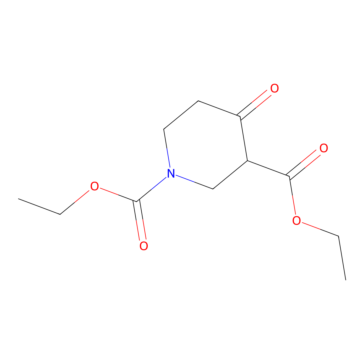1,3-Diethyl 4-oxopiperidine-1,3-dicarboxylate molecular structure, CAS 53601-94-8