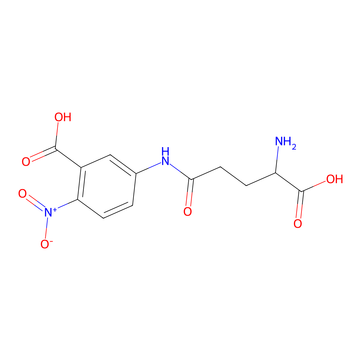 5-(((4S)-4-Amino-4-carboxy-1-oxobutyl)amino)-2-nitrobenzoic acid molecular structure, CAS 53602-84-9