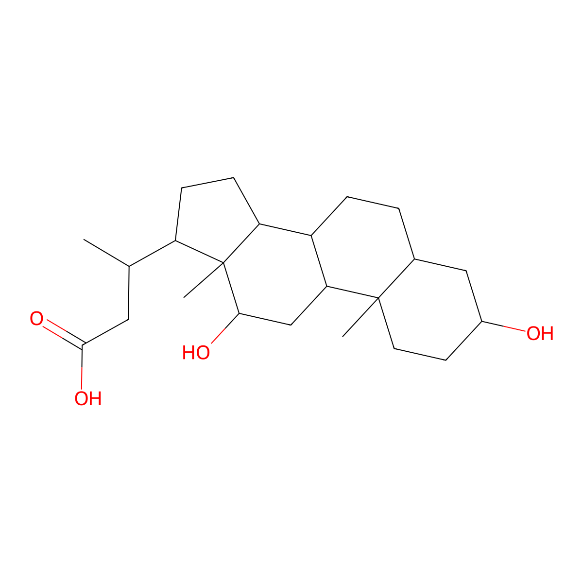 23-Nordeoxycholic acid molecular structure, CAS 53608-86-9