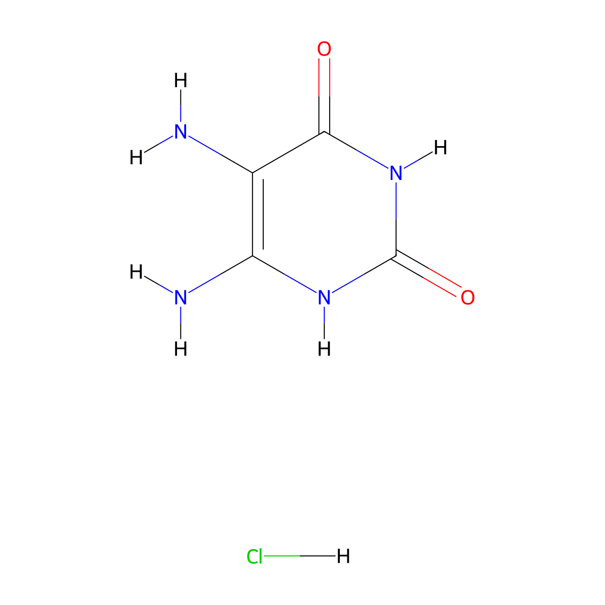 5,6-Diamino-2,4-dihydroxypyrimidine monohydrochloride molecular structure, CAS 53608-89-2