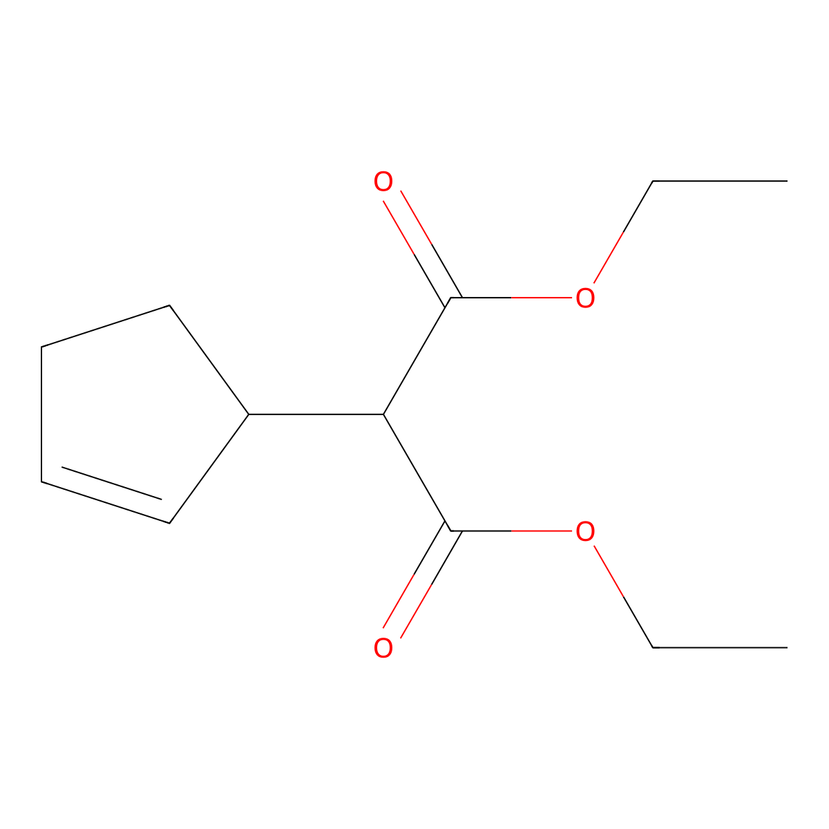 Diethyl 2-cyclopenten-1-ylmalonate molecular structure, CAS 53608-93-8