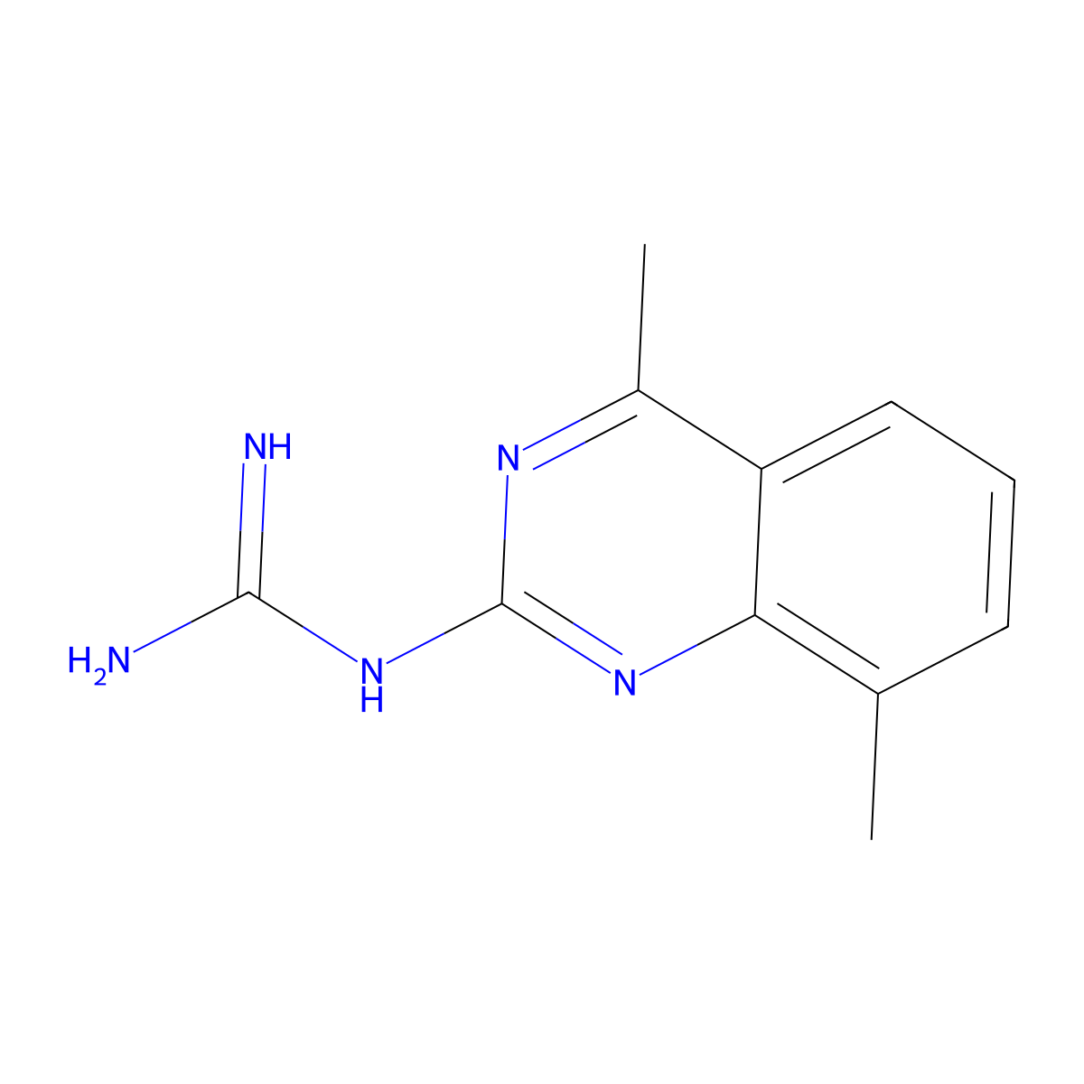 N-(4,8-dimethylquinazolin-2-yl)guanidine molecular structure, CAS 5361-23-9