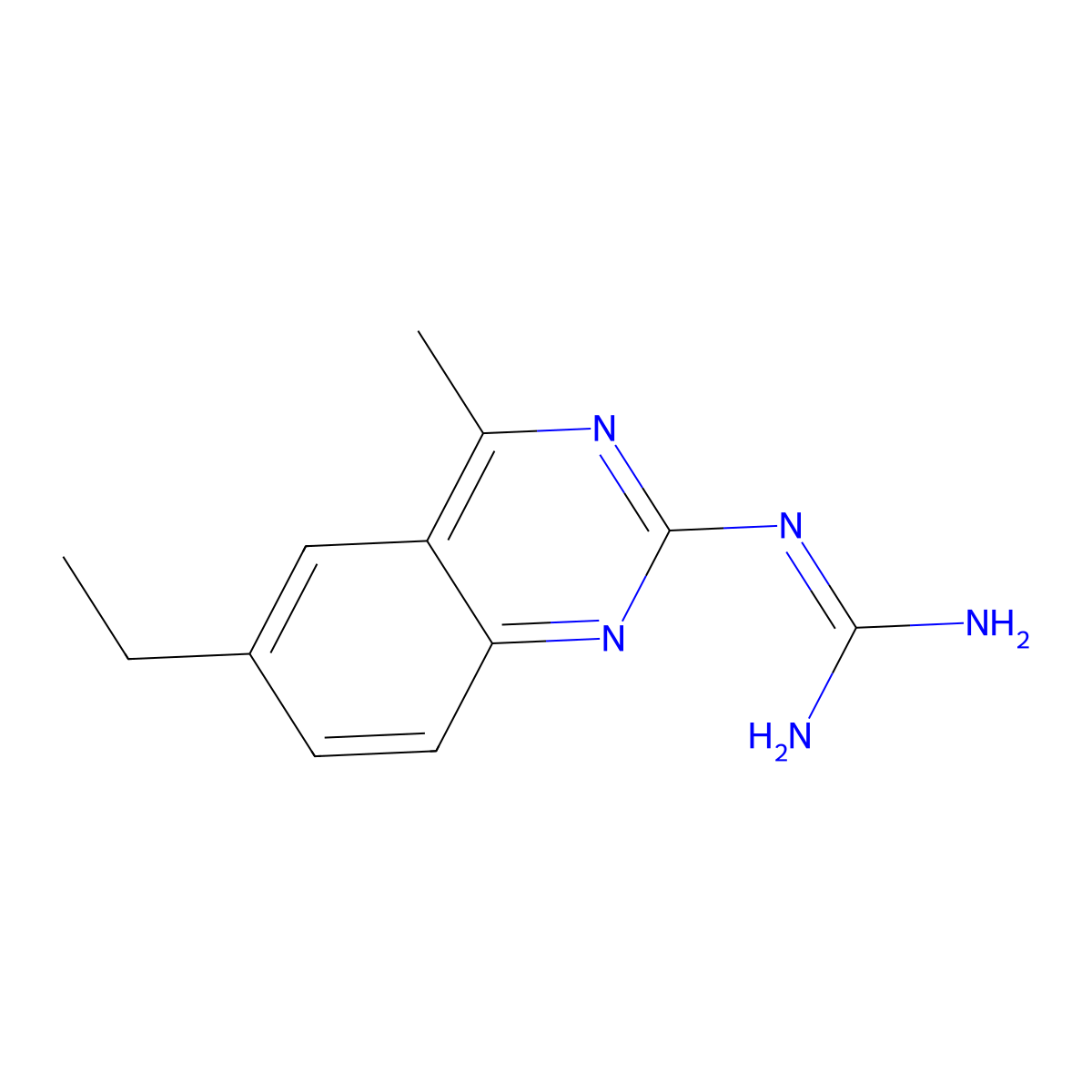 N-(6-ethyl-4-methylquinazolin-2-yl)guanidine molecular structure, CAS 5361-25-1
